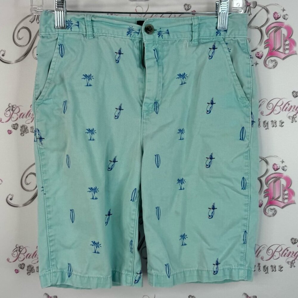 The Children's Place shorts surf boards palm trees Mint Shorts Blue Pattern